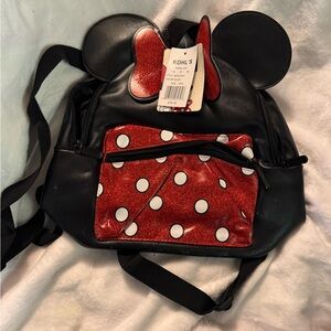 Kohl's Minnie Mouse Polka Dot Backpack - Black and Red